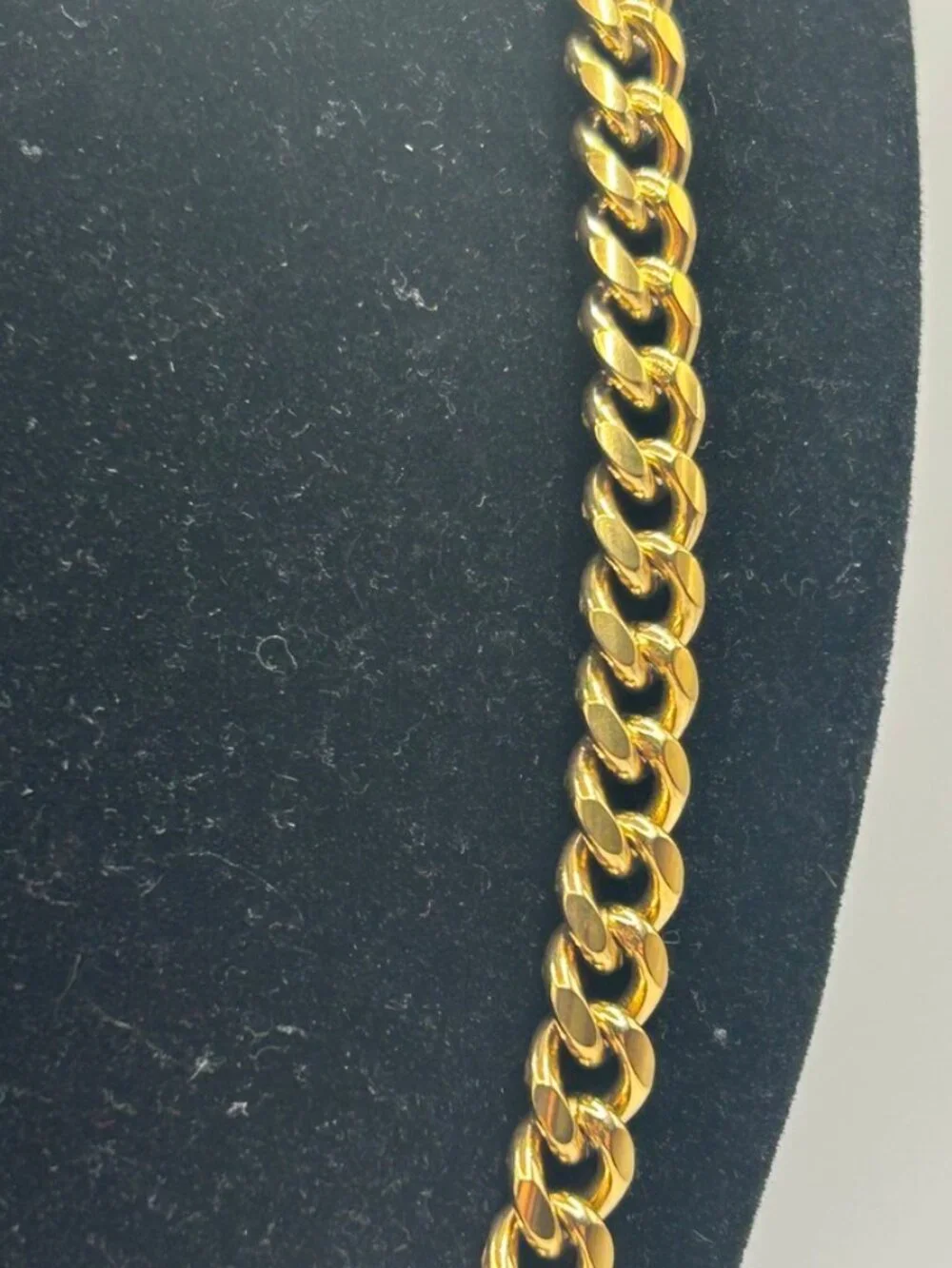 Miami Cuban Link Chain 7mm 24 Inch Real Gold Stainless Steel Plated Solid Mens